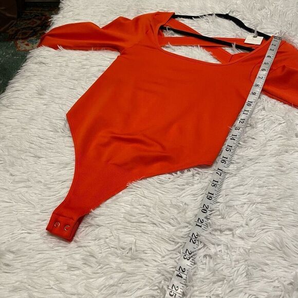 Anthropologie The Viv Long-Sleeve Bodysuit in Bright Red XL NWT - Picture 5 of 9